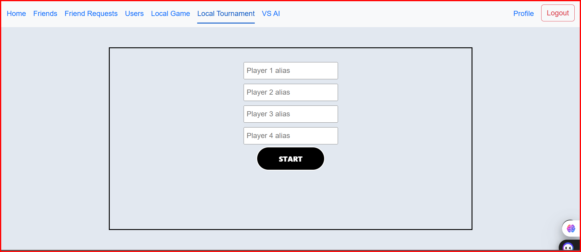 Players List showing multiplayer game setup